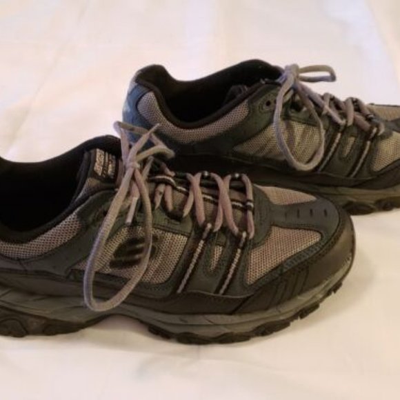 Skechers Athletics M Fit Mens Shoes (50124) Gray Leather & Mesh U.S. Size 10 - Picture 5 of 9